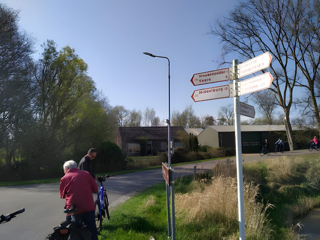 Een kruispunt in Vrouwenpolder
