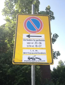 verkeersbord verboden te parkeren wegsleepregeling